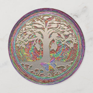 Gold Tree with Butterly Invitation