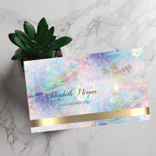 Gold Tree Women Opal Silhouette Yoga Instructor Business Card