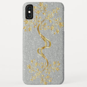 Gold Tree's on Glitter Silver iPhone XS Max Case