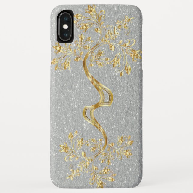 Gold Tree's on Glitter Silver Case-Mate iPhone Case (Back)