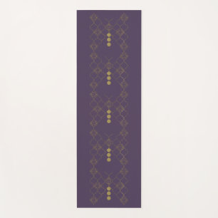 Gold Trellis Butterfly Indigo Yoga Mat