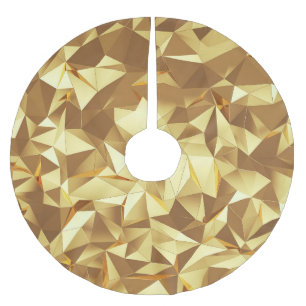 Gold Triangle: Abstract Background Texture. Brushed Polyester Tree Skirt