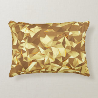 Gold Triangle: Abstract Background Texture. Decorative Cushion