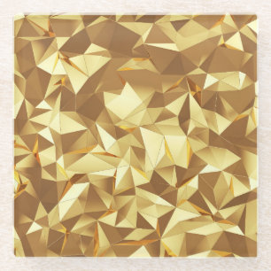 Gold Triangle: Abstract Background Texture. Glass Coaster