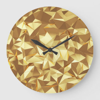Gold Triangle: Abstract Background Texture. Large Clock