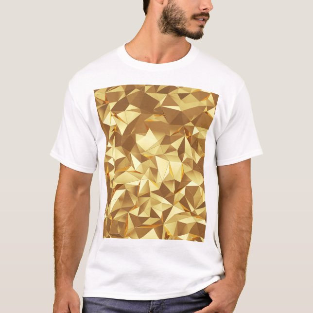 Gold Triangle: Abstract Background Texture. T-Shirt (Front)