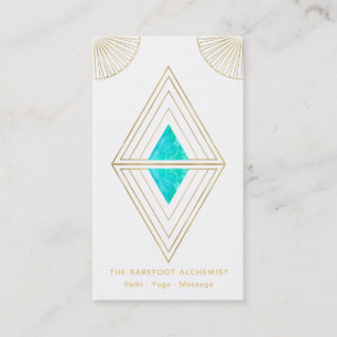 *~*  Gold Triangles Alchemy Sacred Geometry White Business Card