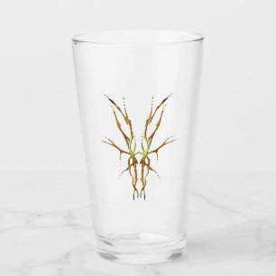 Gold Tribal Deer Skull Hunting Design Glass