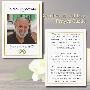 Gold Trim Celebration of Life Prayer Cards