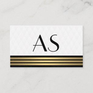 Gold Trim Classic Monogram Plush Diamond Business Card