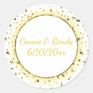 Gold Trim Wedding Monogram Sticker