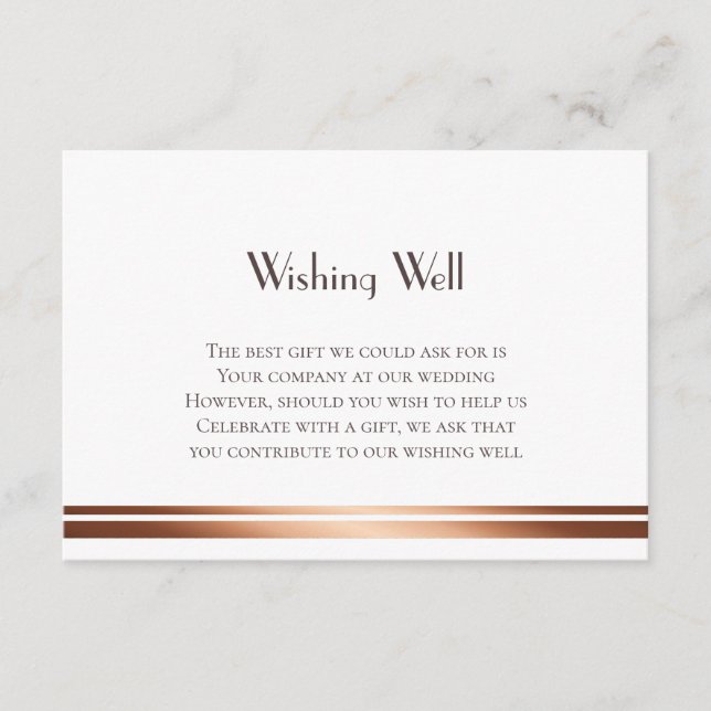 Gold Trim Wedding Wishing Well Enclosure Card (Front)