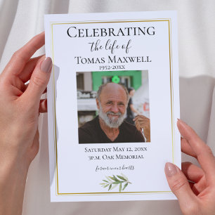 Gold Trimmed Celebration of Life Folded Program