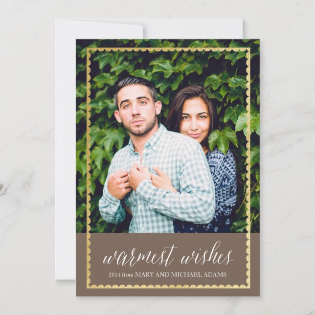 Gold Trimmed Warm Wishes Brown (Front)