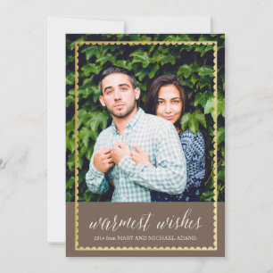 Gold Trimmed Warm Wishes Brown