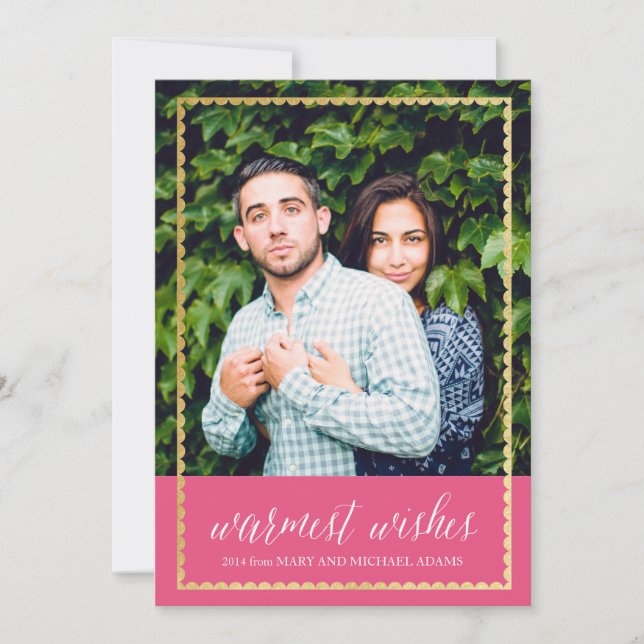 Gold Trimmed Warm Wishes Pink (Front)