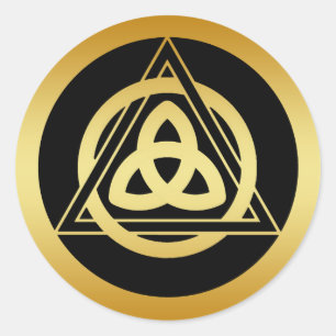GOLD TRINITY KNOT CLASSIC ROUND STICKER
