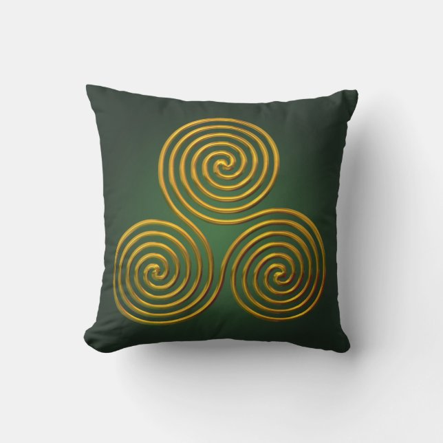 Gold Triskele Cushion (Front)
