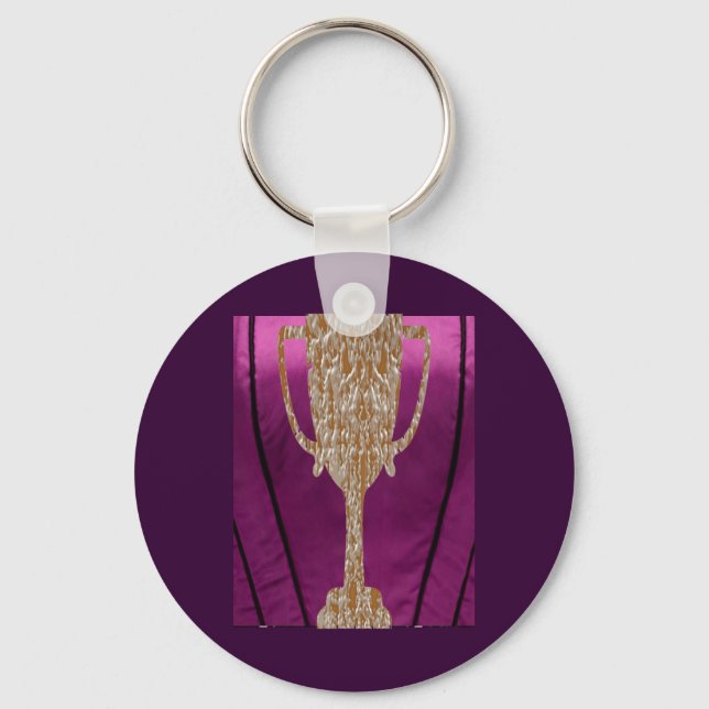 Gold TROPHY : Award Reward Celebration Key Ring (Front)