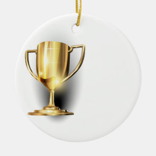 Gold Trophy Ceramic Ornament