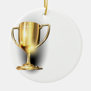 Gold Trophy Ceramic Tree Decoration