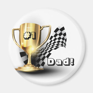 Gold Trophy NUmber One Dad Father's Day Magnet