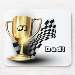 Gold Trophy NUmber One Dad Father's Day Mouse Pad