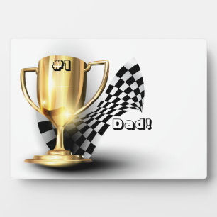 Gold Trophy NUmber One Dad Father's Day Plaque