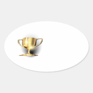 Gold Trophy Oval Sticker