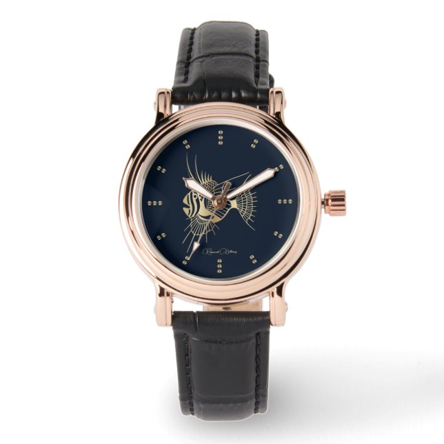 Gold Tropical Fish Luxury Watch (Front)