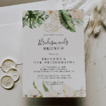 Gold Tropical Foliage Bridesmaids Brunch Shower Invitation<br><div class="desc">This gold tropical foliage bridesmaids brunch shower invitation is perfect for a rustic wedding shower. The design features hand-painted watercolor gold and tropical green foliage with elegant blush flowers.</div>