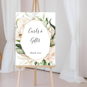 Gold Tropical Foliage Floral Cards and Gifts Poster