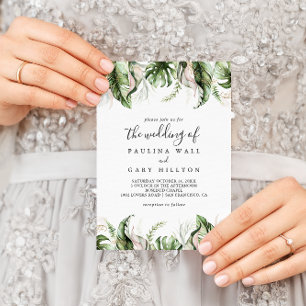 Gold Tropical Greenery The Wedding Of Invitation