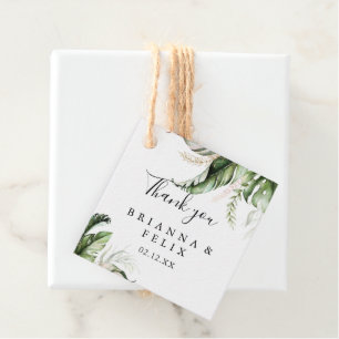 Gold Tropical Greenery Wedding Favour Tags