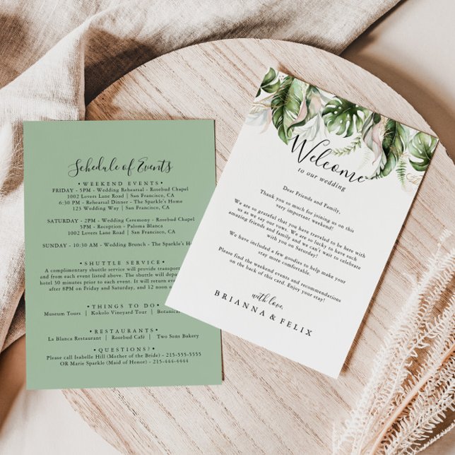 Gold Tropical Greenery Wedding Welcome Letter (Creator Uploaded)