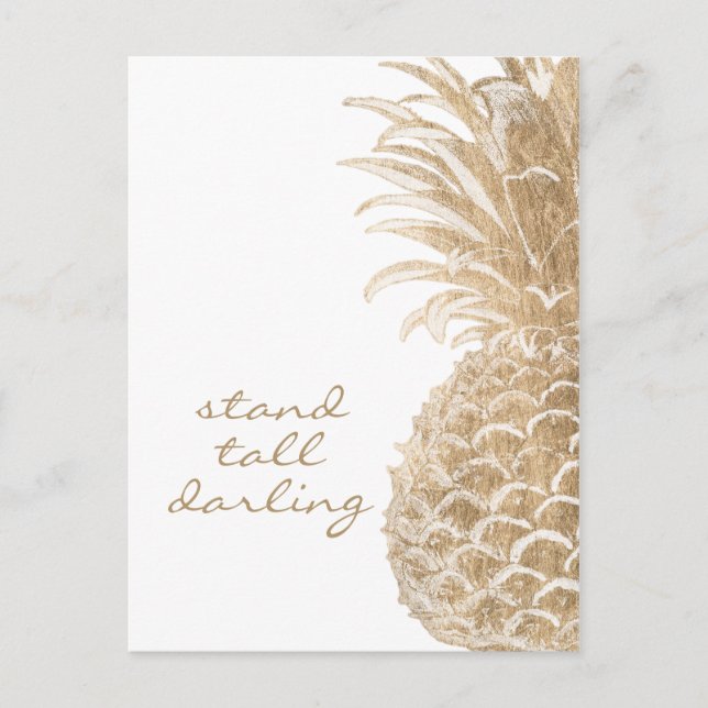 Gold Tropical Pinneapple Postcard (Front)