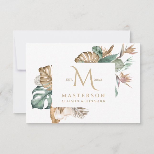 Gold Tropics Monogram Thank You (Front)