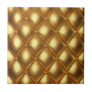Gold Tufted Design  Ceramic Tile