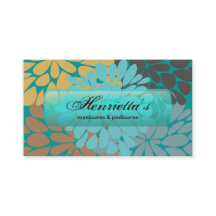 Gold Turquoise Abstract Floral Fine Art