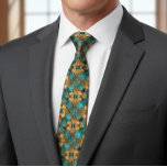 Gold Turquoise Blue Fractal mandelbrot Tie<br><div class="desc">This design may be personalised in the area provided by changing the photo and/or text. Or it can be customised by choosing the click to customise further option and delete or change the colour of the background, add text, change the text colour or style, or delete the text for an...</div>