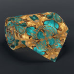 Gold Turquoise Blue Fractal mandelbrot Tie<br><div class="desc">This design may be personalised in the area provided by changing the photo and/or text. Or it can be customised by choosing the click to customise further option and delete or change the colour of the background, add text, change the text colour or style, or delete the text for an...</div>