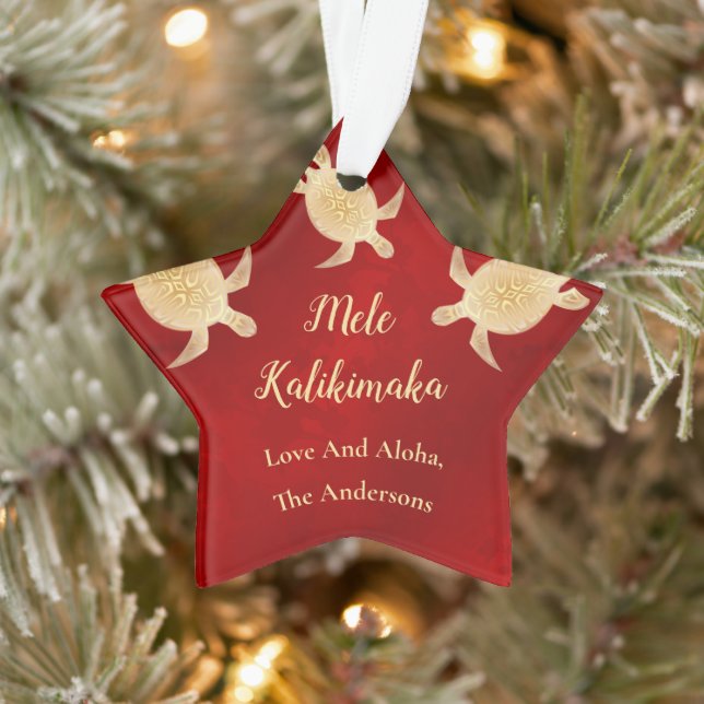 Gold Turtles | Mele Kalikimaka | Christmas Ornament (Tree)