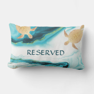 Gold Turtles Tropical Coastal Resort Lumbar Cushion