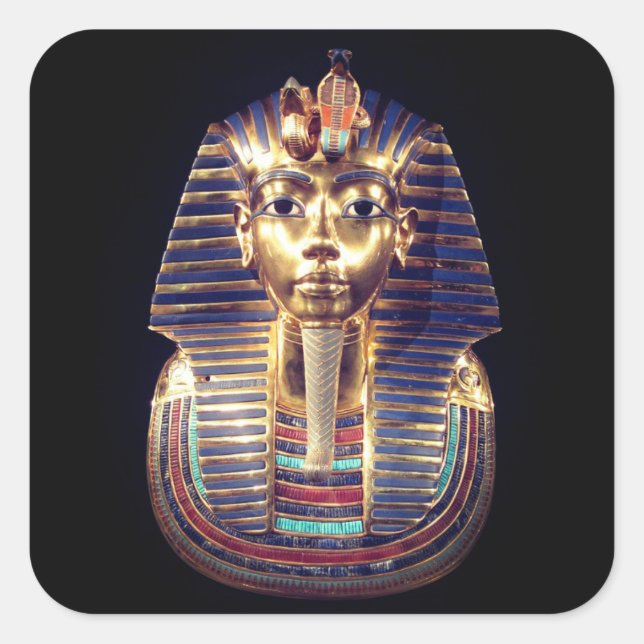 Gold Tutankhamun Pharaoh Death Mask Sticker (Front)