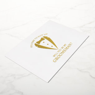 Gold Tuxedo Suit Personalised Groomsman Proposal