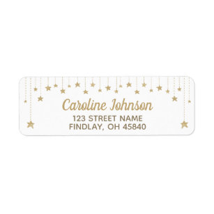 Gold Twinkle Twinkle Little Star Address Return Address Label