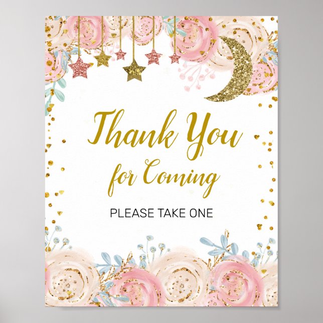 Gold twinkle twinkle Thank You for Coming Sign (Front)