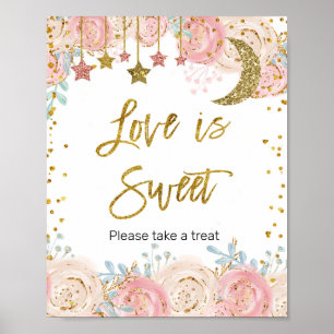 Gold twinkle twinkle Watercolor Love is Sweet Sign