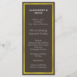 Gold Two Grooms-Gay Wedding Program