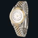 Gold Two-Tone Kanji Numeral Luxury Watch<br><div class="desc">Redefine your professional aesthetic with this "Imperial Heritage" timepiece. A stunning fusion of classic horology and East Asian culture, this luxury watch features a sophisticated gold and silver-toned stainless steel link bracelet. The minimalist white dial is adorned with authentic black Kanji numerals, offering a profound sense of balance and scholarly...</div>